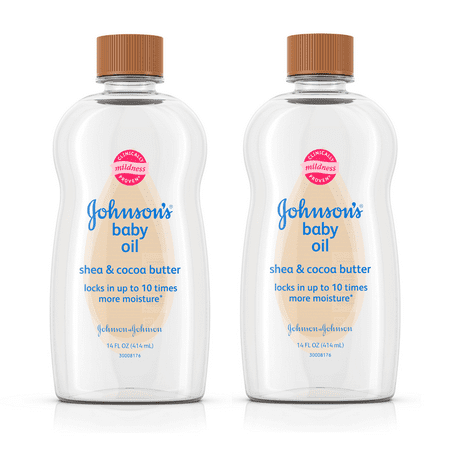 (2 pack) Johnson's Baby Oil with Shea & Cocoa Butter, 14 fl.