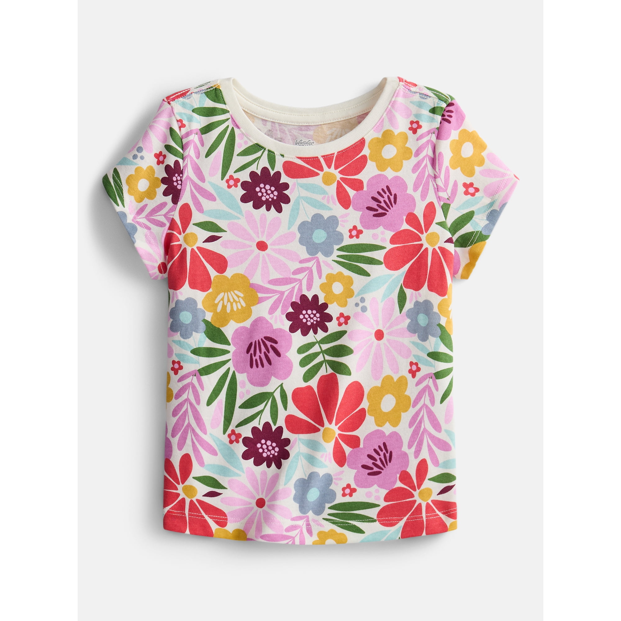 Wonder Nation Toddler Girls Graphic Tee with Short Sleeves, Sizes 18M-5T