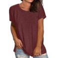thumbnail image 2 of Womens T Shirts Short Sleeve Crewneck Loose Summer Spring Tops Short Sleeve Oversized T Shirts Fashion Basic Casual Tee Clothes 2025 Trendy, 2 of 4