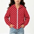 thumbnail image 6 of Maqroz Girls Polka Dots Jackets Cute Print Hoodie Jacket Long Sleeve Zip Up Casual Fall Winter Trendy Outerwear with Pockets Red,5-6 Years, 6 of 7