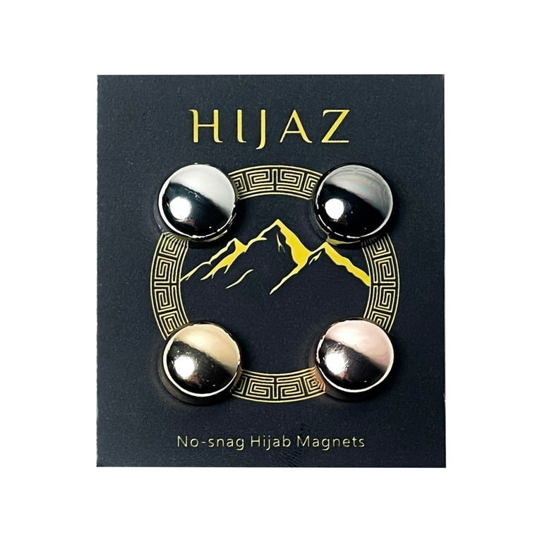 Hijaz No Snag 13mm Hijab Magnets Set in Metallic Finish with 4 Colors