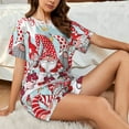 thumbnail image 4 of Fotbe Christmas Conjunto de Pijama Estampado para Mujer, 2 Piezas, Ropa de Dormir con Camiseta de Manga Corta y Shorts Suaves-Small, 4 of 6