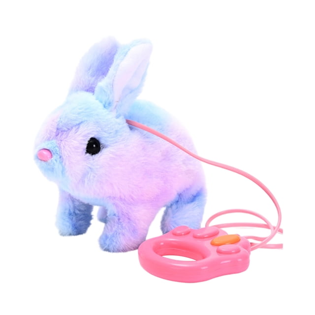 Sktrjpolfis Peluche Lapin Réaliste Poupée Réactive Moteur Silencieux Compagnon de Jeu Réaliste pour Enfants Cadeau de Pâques