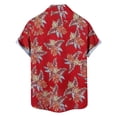 thumbnail image 3 of Ceisia Men's Tropical Leaf Print Short Sleeve Button Down Hawaiian Shirt for Beach Vacation Wine M Gifts, 3 of 7