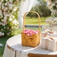 thumbnail image 7 of Handwoven Wicker Flower Girl Basket With Bow Wedding Petal Basket Small Storage Basket For Ceremony Party Home Decor, 7 of 7
