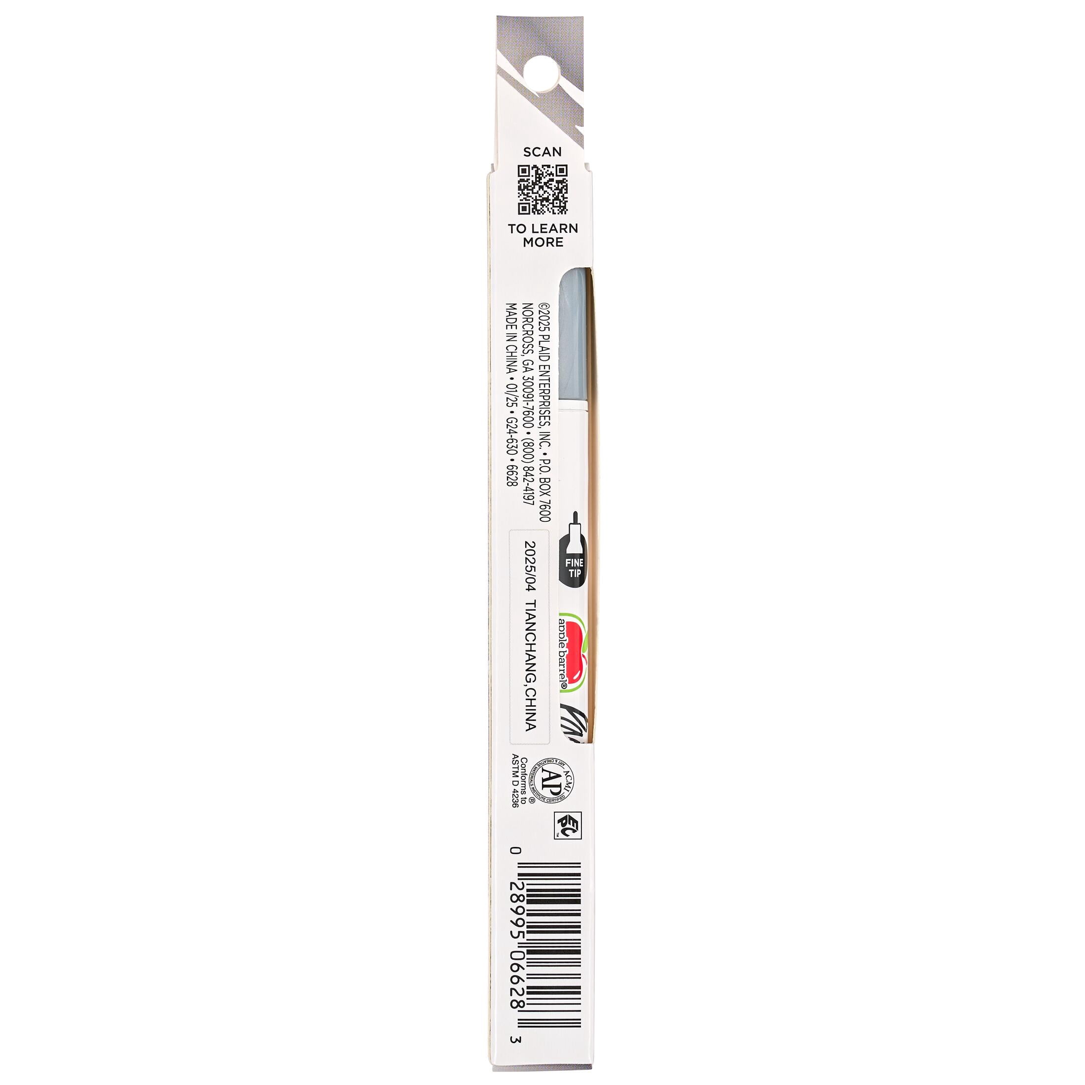 Apple Barrel Multi-Surface Fine Tip Paint Pen, Silver, 1 Piece