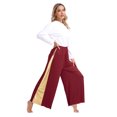 thumbnail image 6 of YiZYiF Women Metallic Praise Dance Outfits Liturgical Lyrical Dance Dress with Pants Worship Costume Burgundy XL, 6 of 7
