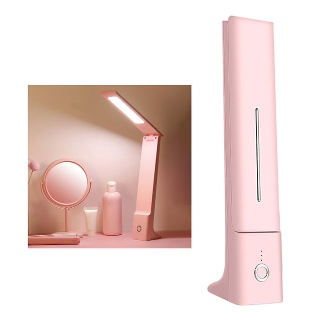 Lámpara de escritorio LED plegable Trabajo de atención ojos Iluminación ajustable portátil moderna Luz de lectura de de 3 niveles para Rosa recargable