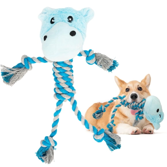 Juguete para Perro JMZDS&JL Hipopótamo de Peluche con Cuerda para Perros Pequeños y Medianos