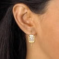 thumbnail image 3 of 7.6 TCW 14k Yellow Gold-Plated Emerald Cut Cubic Zirconia Drop Earrings, 3 of 4