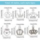 thumbnail image 2 of 60 piezas de 10 estilos de dijes: dije de princesa, dije de rey plateado con diamantes de imitación y circonitas cúbicas, dije de reina con coronas huecas., 2 of 6