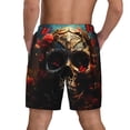 thumbnail image 2 of Lsque Mens Swim Trunks Artistic Flower Butterfly Skull Pattern - Bathing Suit Compression Liner - Beach Swim Shorts Swimwear - (S-3XL) - Stretch Quick Dry -X-Large, 2 of 9