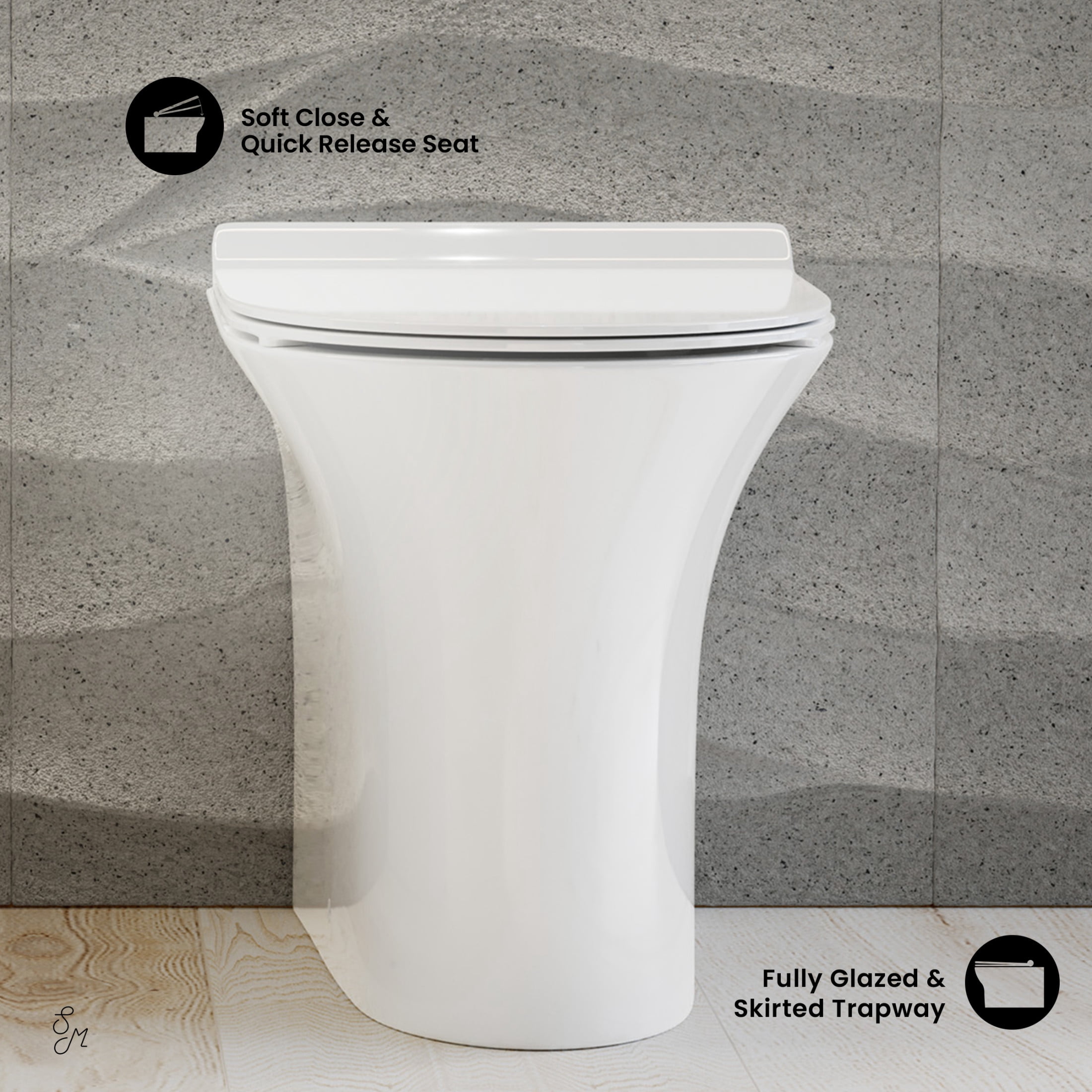 Cascade Back-to-Wall Elongated Toilet Bowl
