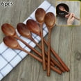 thumbnail image 4 of 6 Piece Long Wooden Spoon Korean Style 9 '' Inch Natural Wood Soup, 4 of 8