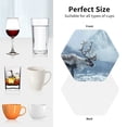 thumbnail image 5 of Leather Coasters with Heat-resistant for Drinks, Winter Reindeer In Snowy Mountains -标题2 Hexagon, 5 of 5
