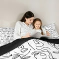 thumbnail image 4 of Manfei Abstract Face Patterned 7pcs Bedding Comforter Set,Modern Artistic Art Queen Bedding Sets,Black White Queen Sheet Sets For Boys Kids,Ultra Soft Home Decor Reversible, 4 of 8