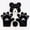 Black and white three-piece set, variant on Halloween Fluffy Bear Mask Paws and Tail Set,Women Men Realistic Furry Bear Mask Therian Gear for Animal Role-Play Party