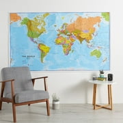 Huge Political World Wall Map (Paper Single Side Lamination) 46 x 78 inches
