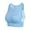 Blue, variant on Women's High Neck Longline Sports Bra Racerback Crop Top Yoga Running Tank Wirefree Mesh Activewear