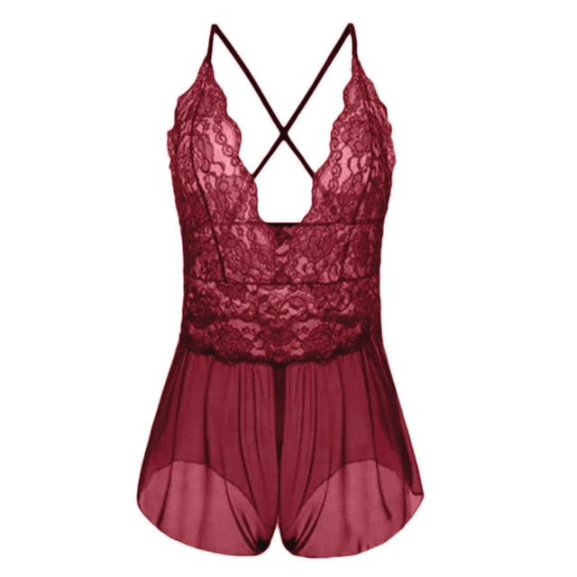 Liquidation 2025 sous-Vêtements Féminins Mode une Pièce sous-Vêtements Jeu de Rôle sous-Vêtements Liquidation Costumes pour Femmes Carreaux Rouges Lingerie en Dentelle