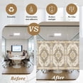 thumbnail image 5 of Beige Vintage Boho Window Privacy Film, Ethnic Tribal Geometric Abstract Static Cling UV Sun Blocking Heat Control Window Tint Day and Night, Non-Adhesive One Way Windows Privacy Cover 17.7''x78.7'', 5 of 7