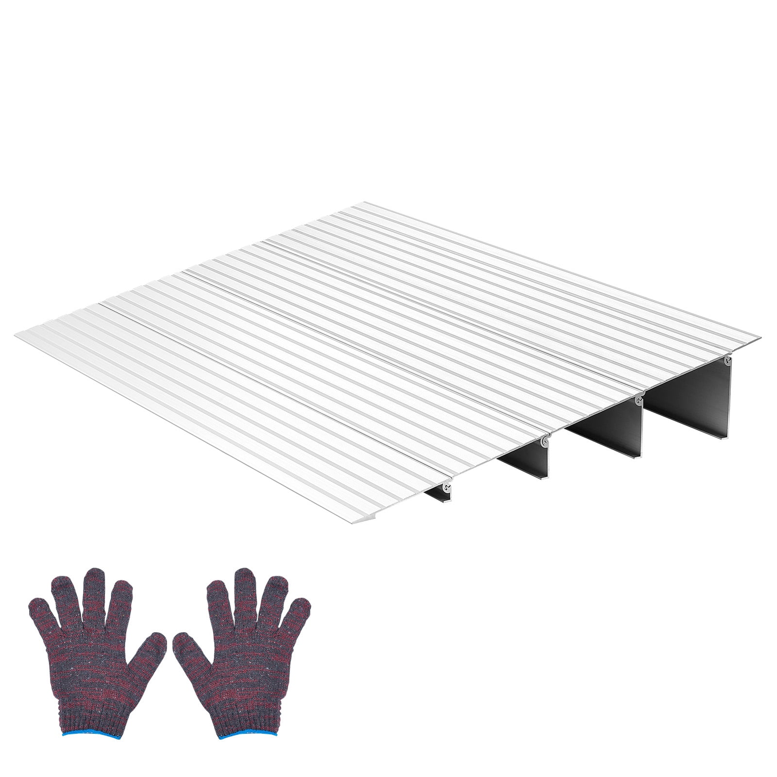 Door Threshold Ramp, 4 inch Rise, Aluminum Alloy Threshold Ramp Rated 800 lbs Load Capacity, Handicap Ramps for Home Steps for Wheelchair, Scooters, Power Chairs, Walkers, Bicycle, Tricycle