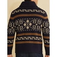 thumbnail image 5 of Fall Winter Men Zipper Sweaters Polyester Knitted Cardigan With Geometric Print Long Sleeve Jumpers Streetwear, 5 of 9