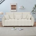 thumbnail image 2 of Modern Cloud Sofa, 80.7" Teddy Fabric with Deep Seat Cushions, Easy Assembly & Low Maintenance for Living Room, Bedroom, Apartment Office, Off White, 2 of 8