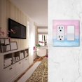 thumbnail image 5 of Yayeee Rocker Switch Wall Plate 1-Gang 4.6"x2.9" Home Decorative Outlet Cover, Light Pink Stripes, 5 of 6