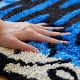thumbnail image 3 of 5x3.3ft Tibetan Tiger Area Rug Hand Tufted High Pile Carpet, Machine Washable with Nonslip TPR Backing - Bedroom, Bathroom, Living & Dining Room Home Décor, 3 of 12