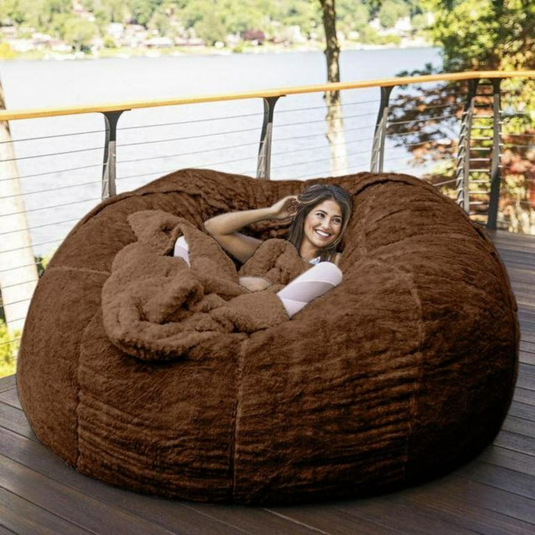 Soft Fluffy Giant Round Bean Bag Cover for Lazy Sofa Bed 183cm Perfect for Dropshipping in Living Room Walmart
