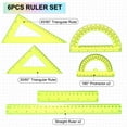 thumbnail image 3 of Uxcell 6pcs Triangular Ruler Set 15/30cm Plastic Metric Inch Ruler Geometric Protractor Triangle Ruler Engineering Scale, Blue, 3 of 6