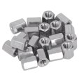 thumbnail image 1 of Coupling Hex Nut, 6 Sides Hex Coupling Nut Silver M4 20PCS  For Connection, 1 of 8
