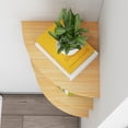 thumbnail image 2 of Djiypn Corner Floating Shelves, 5.9" Rustic Wood Corner Floating Shelves, Wall Mount Storage for Bathroom Kitchen Living Room, Yellow, 2 of 8