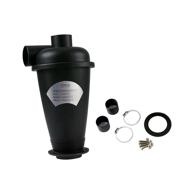 Colector de polvo ciclónico, suministros para aspiradora, herramienta de eliminación de polvo resistente y fácil de instalar para yeso de residuos de Negro