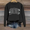 thumbnail image 2 of Sweatshirts for Women Boo Letter Printed Crew Neck Long Sleeve Shirt Halloween Spooky Season Pullover Top, 2 of 4