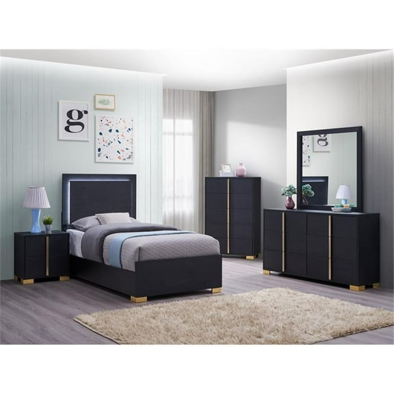 Marceline 5-piece Twin Bedroom Set Black