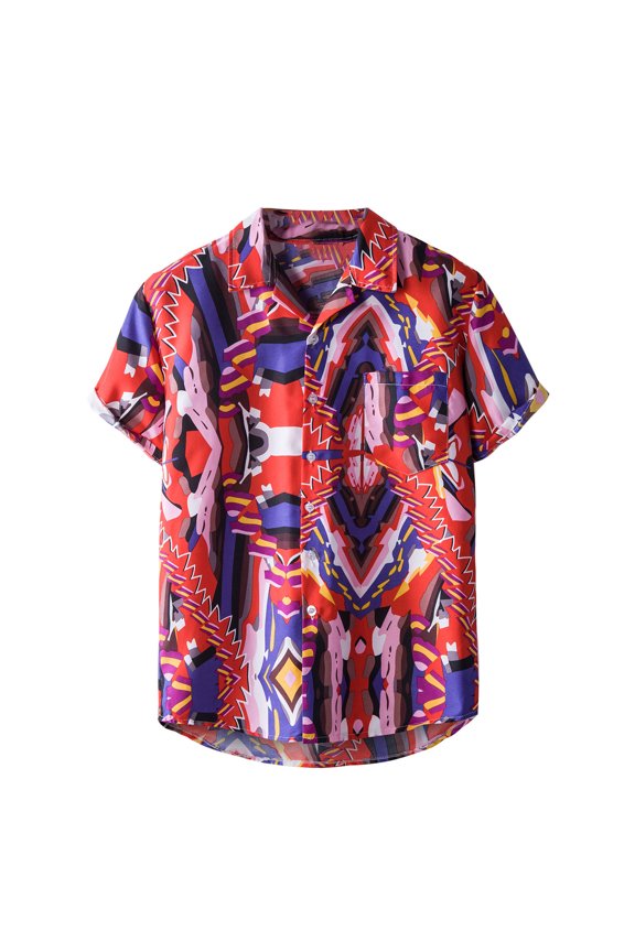Giftesty Men Shirts,Men Hawaiian Short Sleeve Beach Shirt Printed Summer Casual Button Down Shirts