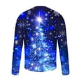thumbnail image 3 of Men's Christmas T Shirts Santa Xmas Tree Print Pullover Crewneck Graphic Tees Ugly Christmas Sweatshirts, Blue 3XL, 3 of 5