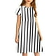 thumbnail image 5 of Odeerbi Niñas de Verano Vestido de Línea A Rayas Vestido de Columpio Vestido Elástico de Manga Corta Para Niños, 5 of 7