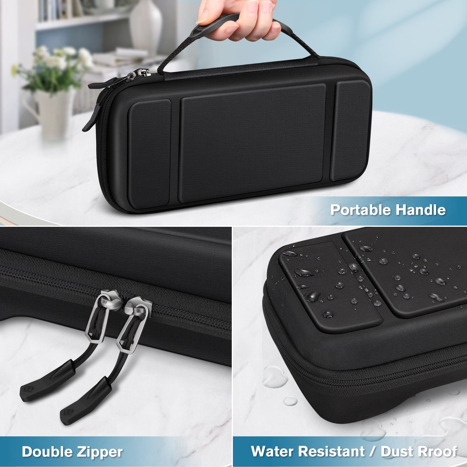 Étui De Transport EVA étanche Pour Console Nintendo Switch - Blanc - 10 Emplacements Jeux + Pochette Accessoires - Protection Antichoc