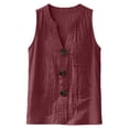 thumbnail image 4 of XuJwPNcy Cotton Linen Tank Tops for Women V Neck Sleeveless Tee Tops Summer Breathable T Shirts with Pocket for Beach, 4 of 7