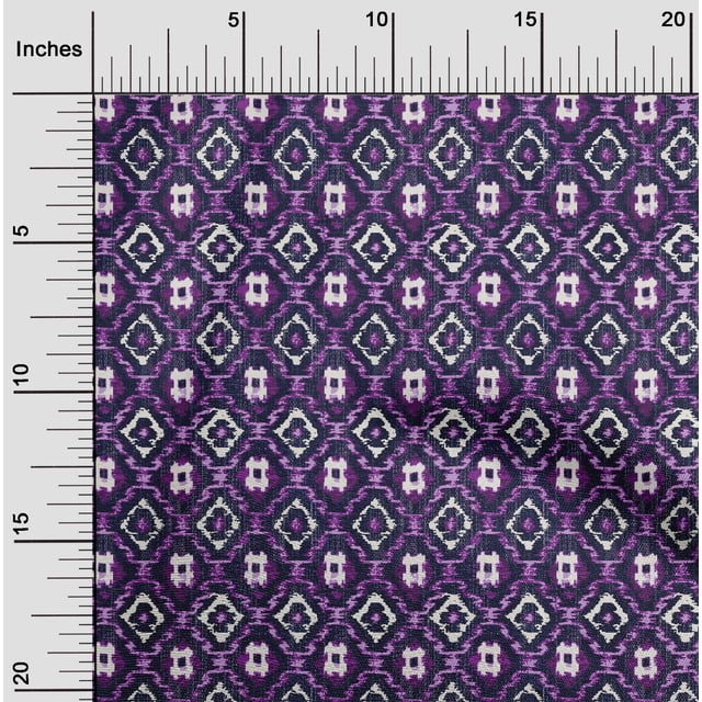 oneOone Viscose Chiffon Fabric Check Kasuri Printed Fabric 1 Yard 42 Inch Wide