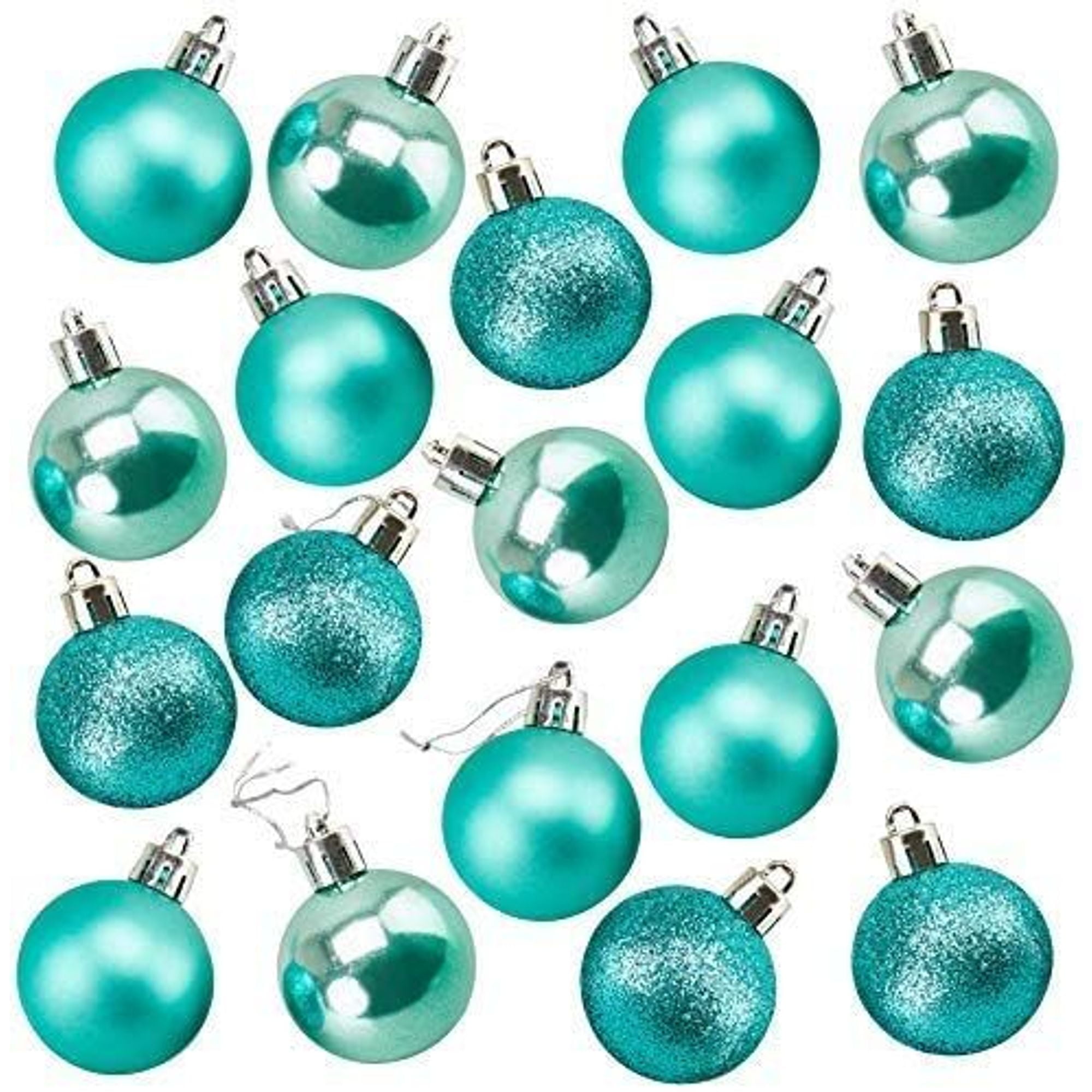 Mini Shatterproof Glitter Christmas Tree Ball Ornaments