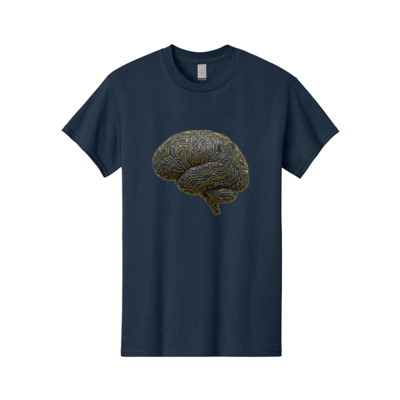 Circuit-Brain Mens Graphic Tee, 100% Cotton, Casual Summer Wear