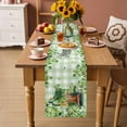 thumbnail image 2 of St. Patrick's Day Table Runner - 108 Inch Long Lucky Shamrocks Boots Green Buffalo Plaid Cotton and Linen Blended Dress Scarves Farmhouse Table Runner for Kitchen Dining, Coffee Table, 13" x 108", 2 of 8