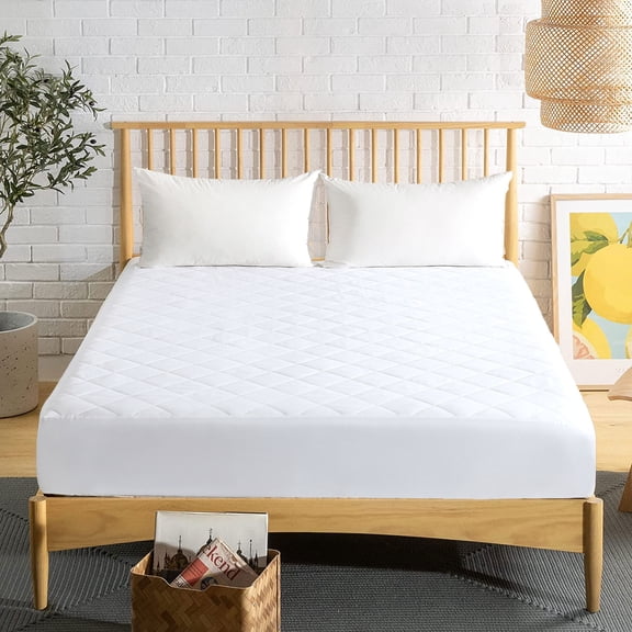 JML Waterproof Mattress Protector Cover Queen,16" Deep Pocket Quilted Fitted Mattress Pad, White