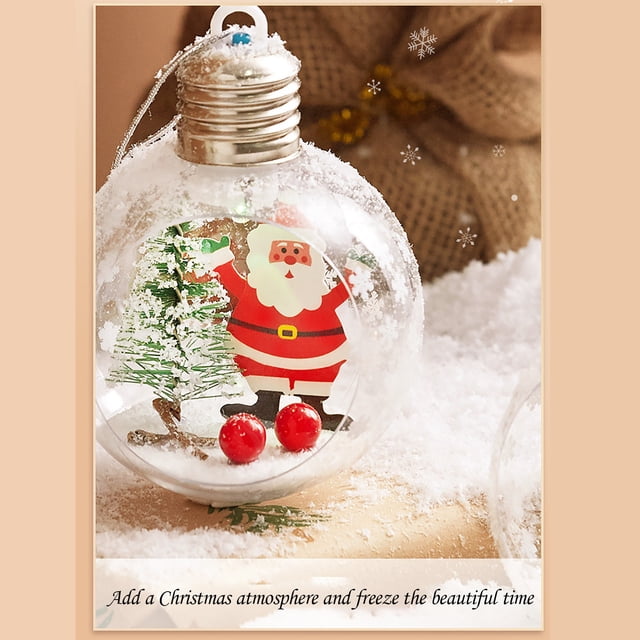 Fiudx Bola Luminosa Navideña Colgante, Decoración de Muñeco de Nieve Acrílico, Fuente de Luz de Cristal Brillante, Escena de Nochebuena de Ensueño, Escaparate, Ambiente Festivo, Cuerda Pequeña para C