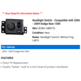 thumbnail image 2 of Headlight Switch - Compatible with 2006 - 2009 Dodge Ram 1500 2007 2008, 2 of 2