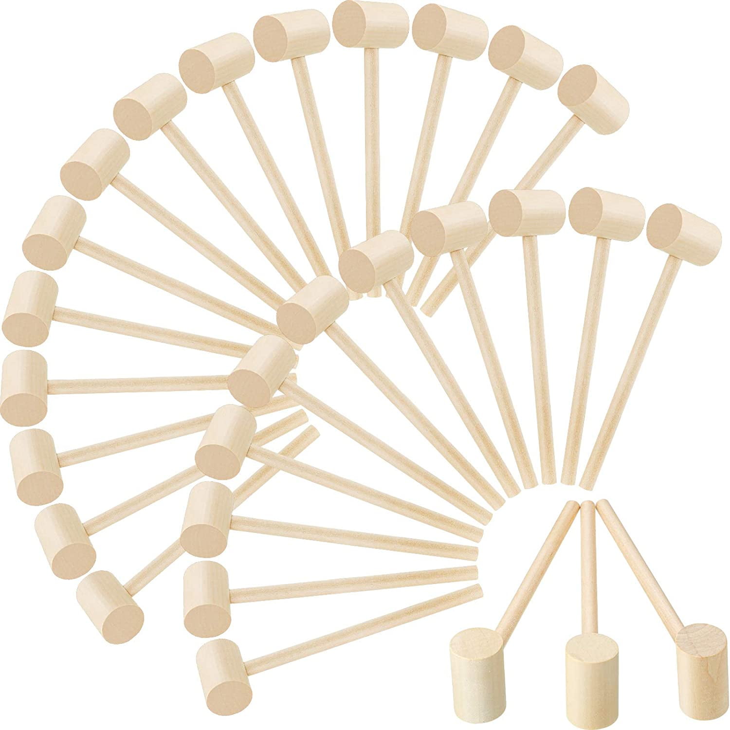 NODG 20-Pack Mini Wooden Crab Mallets - Small Hardwood Hammers For Seafood, Chocolate Hearts, Or Kids' Pounding Toys